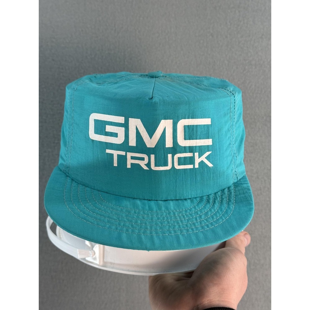 Vintage GMC Truck Swingster Hat Cap Snap Back Mens One Size Blue Nylon USA